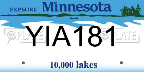 YIA181 Minnesota License Plate