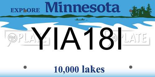 YIA18I Minnesota License Plate