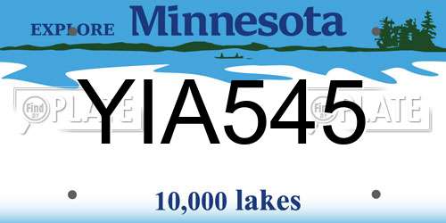 YIA545 Minnesota License Plate