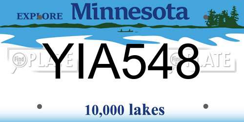 YIA548 Minnesota License Plate