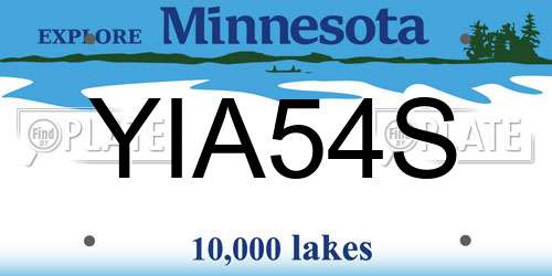 YIA54S Minnesota License Plate