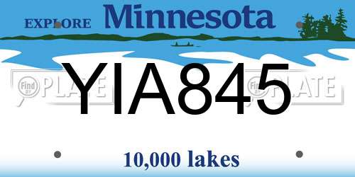 YIA845 Minnesota License Plate