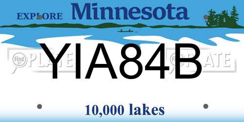YIA84B Minnesota License Plate