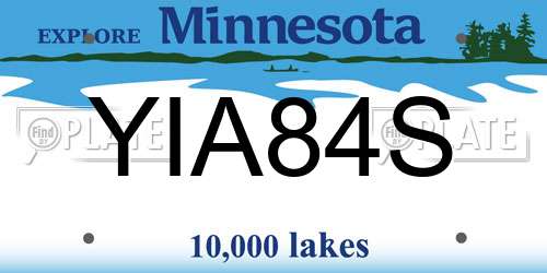 YIA84S Minnesota License Plate