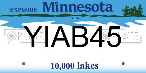 YIAB45 Minnesota License Plate