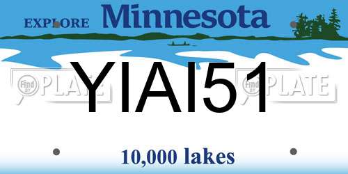 YIAI51 Minnesota License Plate