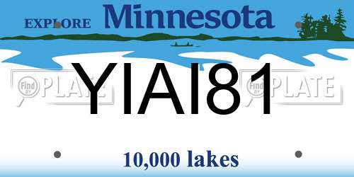 YIAI81 Minnesota License Plate