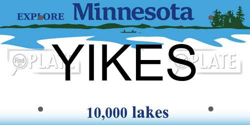 YIKES Minnesota License Plate