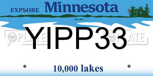 YIPP33 Minnesota License Plate