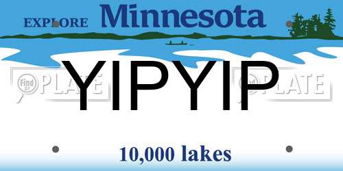 YIPYIP Minnesota License Plate