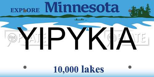 YIPYKIA Minnesota License Plate