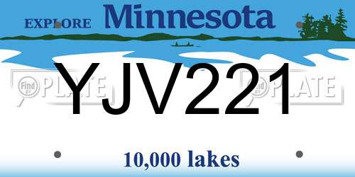 YJV221 Minnesota License Plate