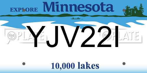 YJV22I Minnesota License Plate