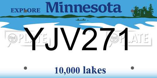 YJV271 Minnesota License Plate