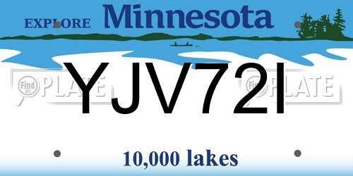 YJV72I Minnesota License Plate
