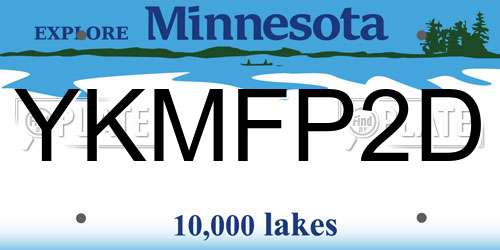 YKMFP2D Minnesota License Plate