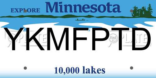 YKMFPTD Minnesota License Plate