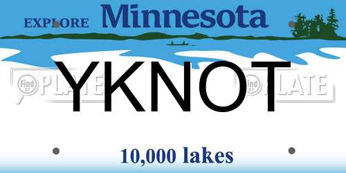 YKNOT Minnesota License Plate