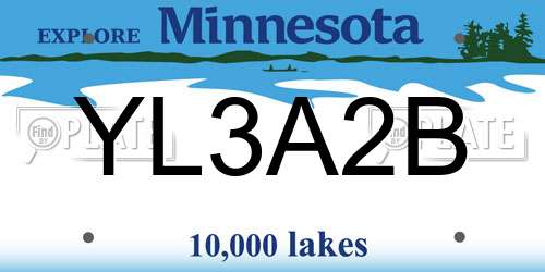 YL3A2B Minnesota License Plate