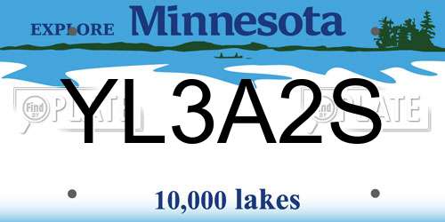 YL3A2S Minnesota License Plate