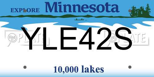 YLE42S Minnesota License Plate