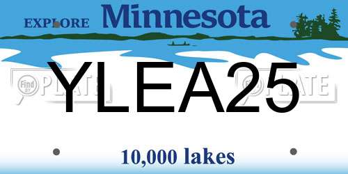 YLEA25 Minnesota License Plate