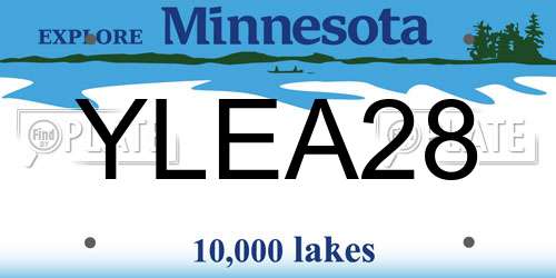 YLEA28 Minnesota License Plate