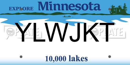 YLWJKT Minnesota License Plate