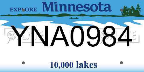 YNA0984 Minnesota License Plate