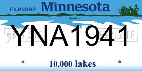 YNA1941 Minnesota License Plate