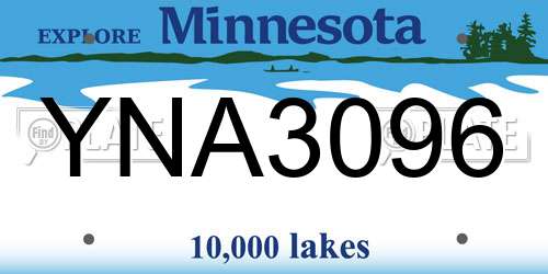 YNA3096 Minnesota License Plate