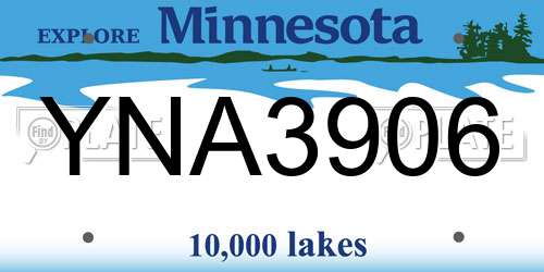 YNA3906 Minnesota License Plate