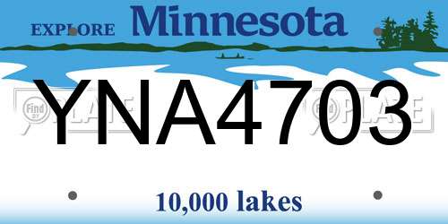 YNA4703 Minnesota License Plate