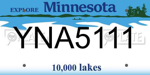 YNA5111 Minnesota License Plate