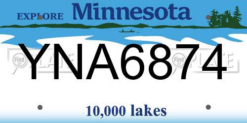 YNA6874 Minnesota License Plate