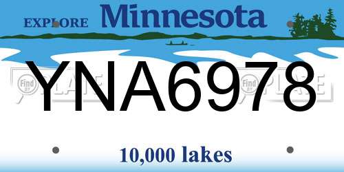 YNA6978 Minnesota License Plate