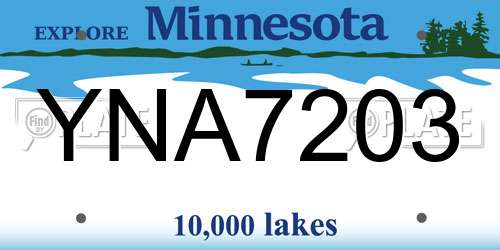 YNA7203 Minnesota License Plate