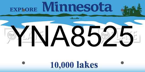 YNA8525 Minnesota License Plate