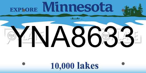 YNA8633 Minnesota License Plate