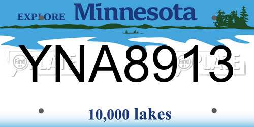 YNA8913 Minnesota License Plate