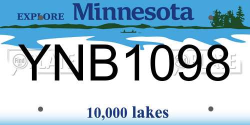 YNB1098 Minnesota License Plate