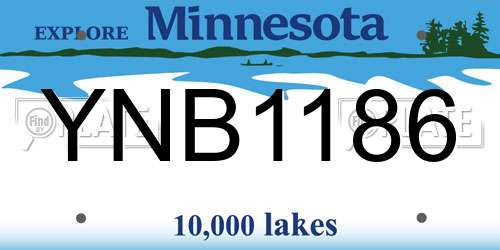 YNB1186 Minnesota License Plate
