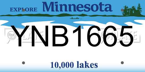 YNB1665 Minnesota License Plate