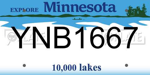 YNB1667 Minnesota License Plate