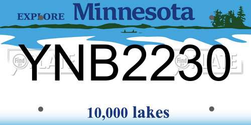 YNB2230 Minnesota License Plate
