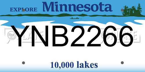 YNB2266 Minnesota License Plate
