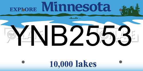YNB2553 Minnesota License Plate