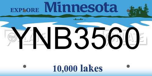YNB3560 Minnesota License Plate