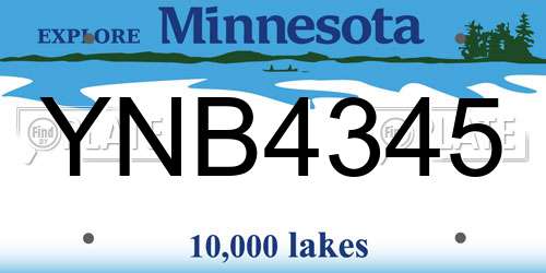 YNB4345 Minnesota License Plate