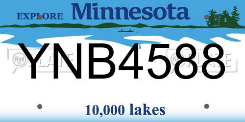 YNB4588 Minnesota License Plate